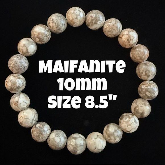 Bombshell Beads Jewelry - Authentic Maifanite 10mm Stretchy Bracelet from‎ Bombshell Beads